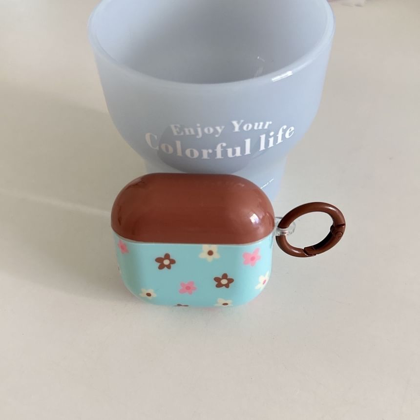 Floral Print AirPods Earphone Case Skin / Ring Hoop / Charm / Set