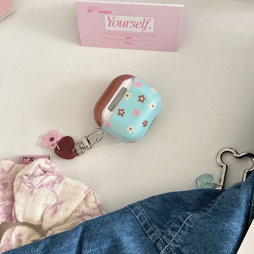 Floral Print AirPods Earphone Case Skin / Ring Hoop / Charm / Set