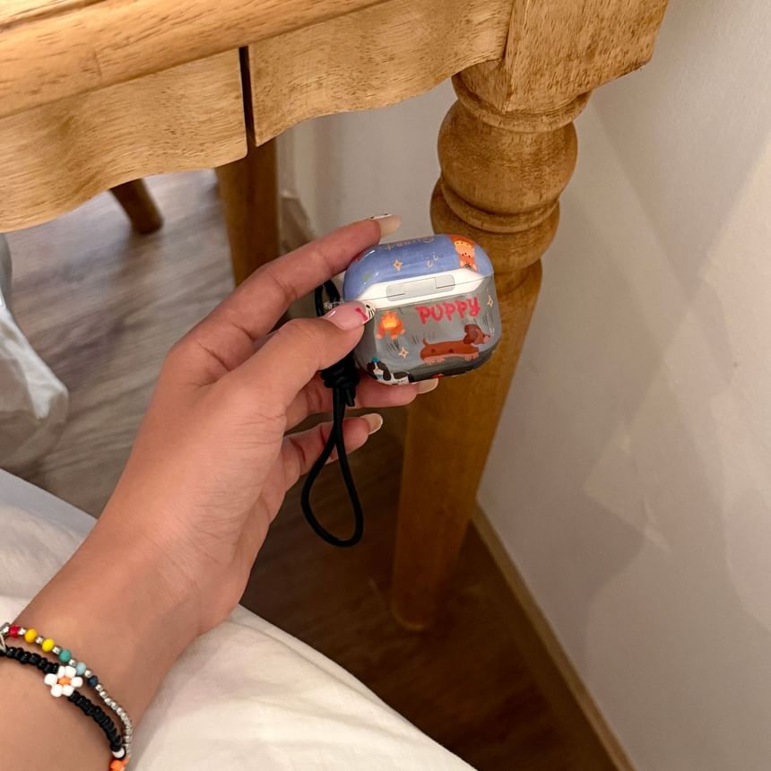 Dog Print AirPods Earphone Case Skin / Strap / Set