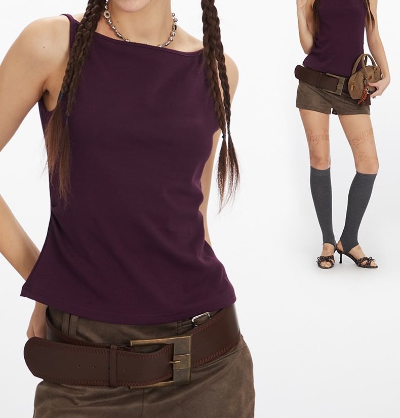Plain Spaghetti-Strap Camisole Top