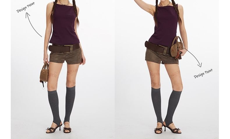 Plain Spaghetti-Strap Camisole Top