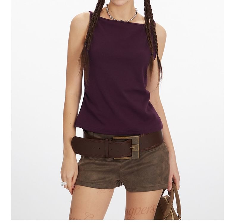 Plain Spaghetti-Strap Camisole Top