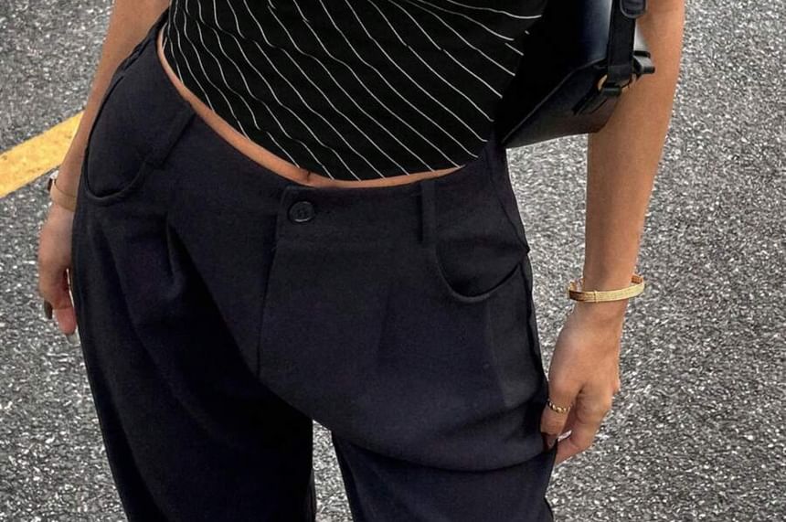 Striped Halter Neck Cropped Tank in Soft Cotton
