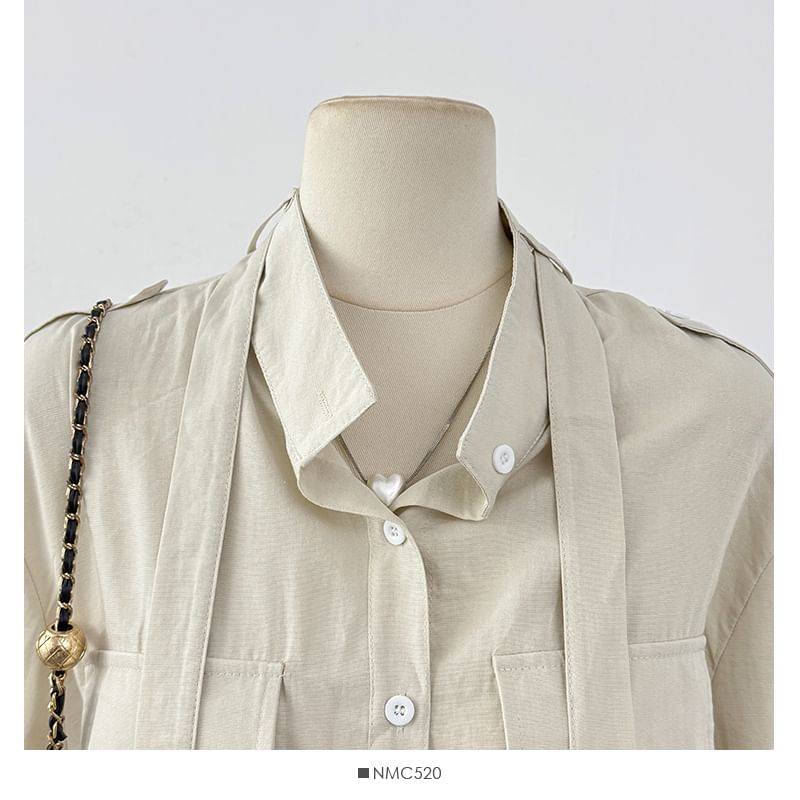 Plain Slim-Fit Shirt, Long-Sleeved