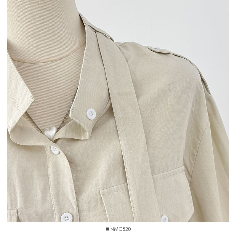 Plain Slim-Fit Shirt, Long-Sleeved