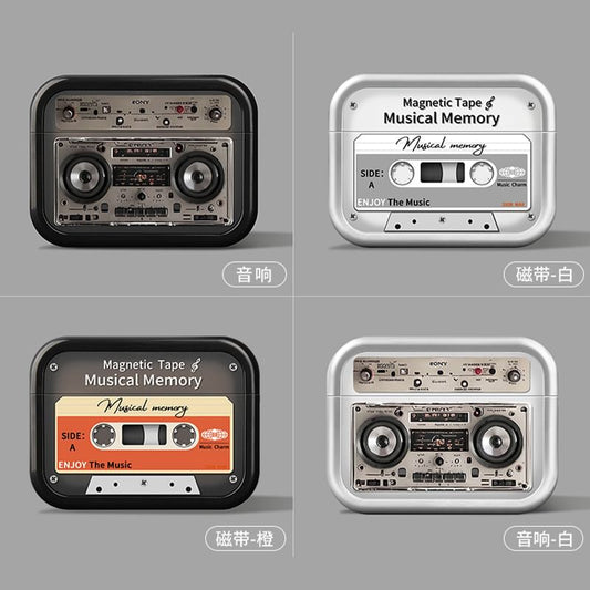 Cassette / Hi-Fi Apple AirPods / Pro Earphone Case Skin with Clip / Strap