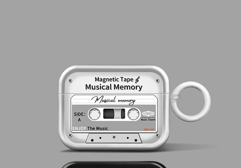 Cassette / Hi-Fi Apple AirPods / Pro Earphone Case Skin with Clip / Strap