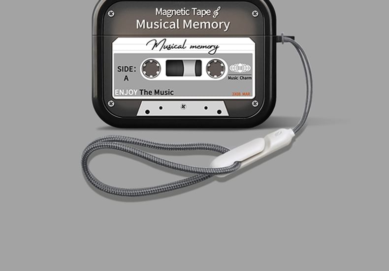 Cassette / Hi-Fi Apple AirPods / Pro Earphone Case Skin with Clip / Strap