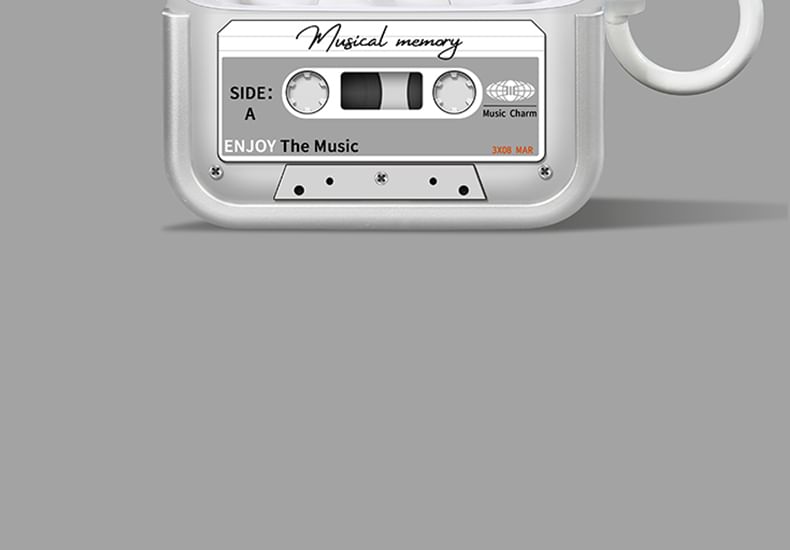 Cassette / Hi-Fi Apple AirPods / Pro Earphone Case Skin with Clip / Strap