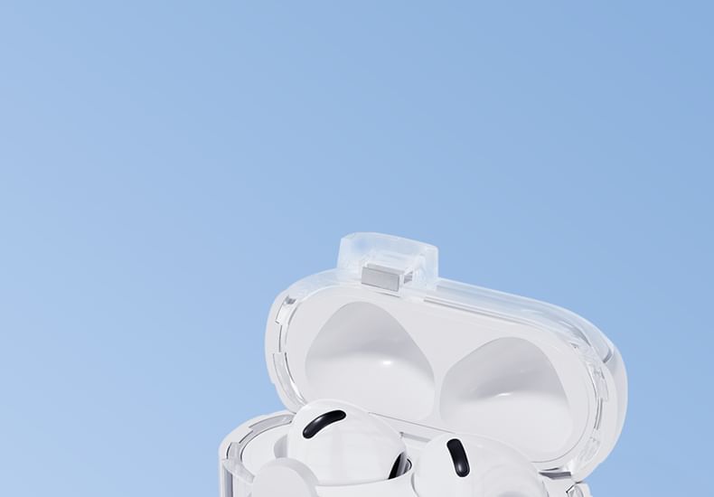 Clear Apple AirPods / Pro Earphone Case Skin with Phone Stand