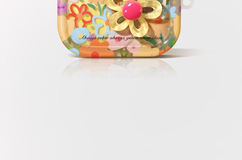 Floral Apple AirPods / Pro Earphone Case Skin with Charm / Strap