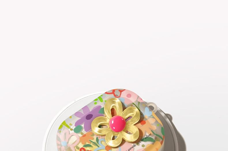 Floral Apple AirPods / Pro Earphone Case Skin with Charm / Strap