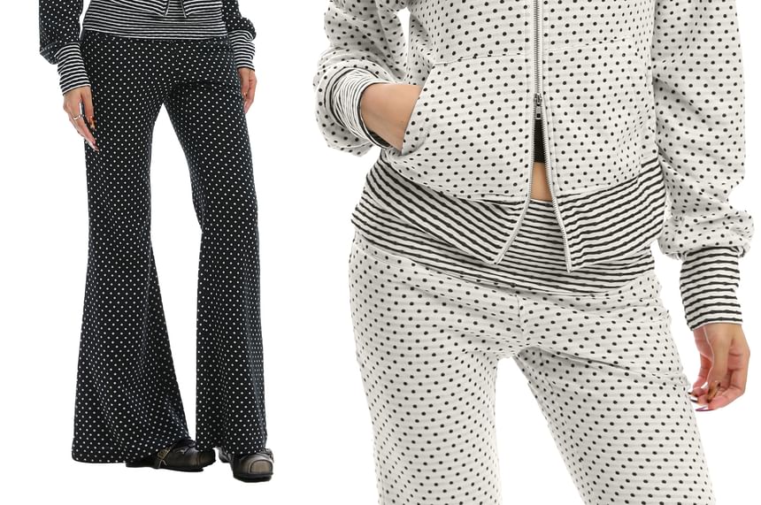 Dotted Zip-Up Hoodie