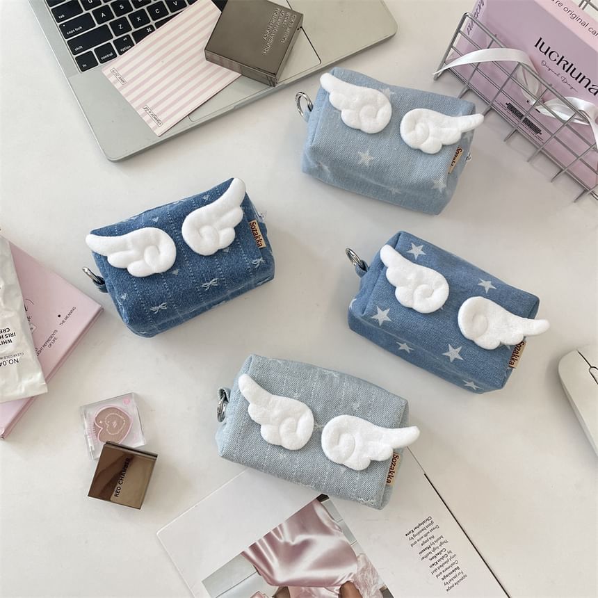 Wings Denim Coin Purse (Various Designs)