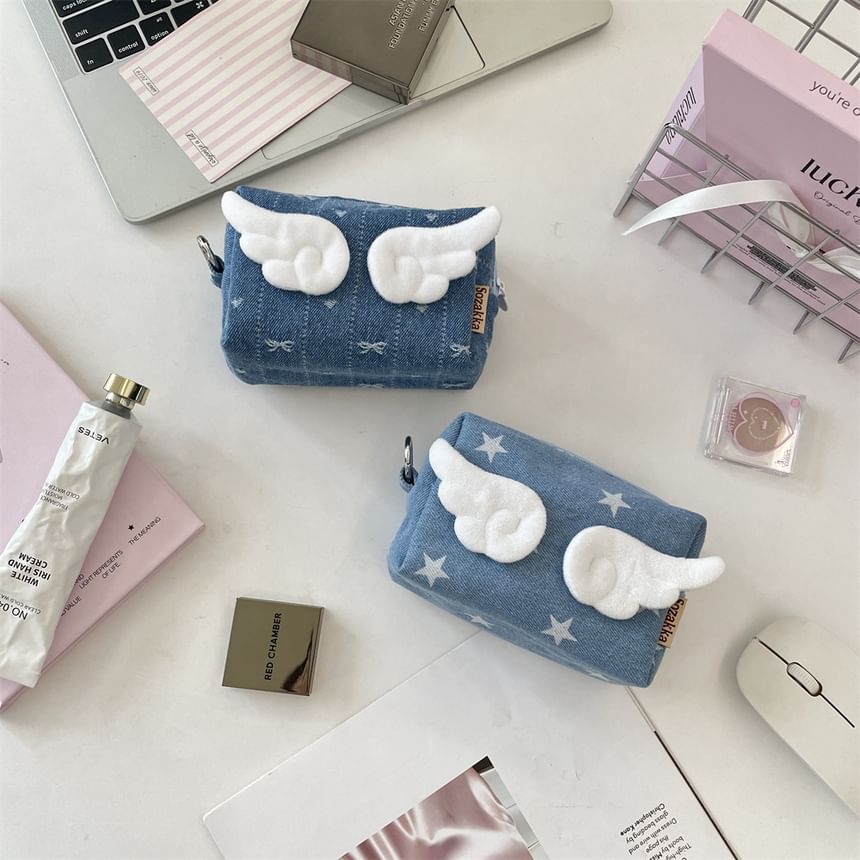 Wings Denim Coin Purse (Various Designs)