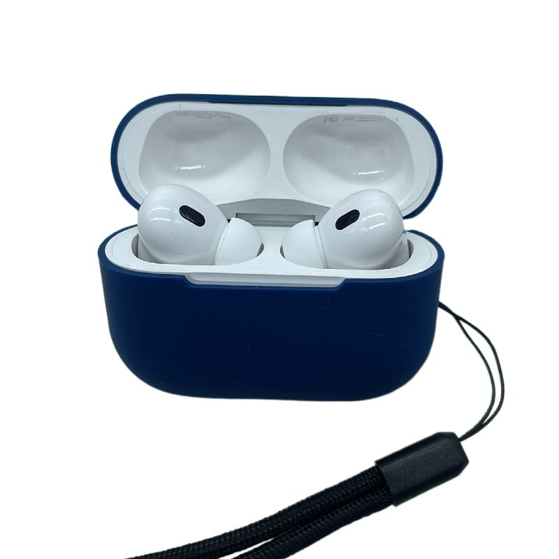 Plain Silicone Apple AirPods Pro Earphone Case Skin with Strap