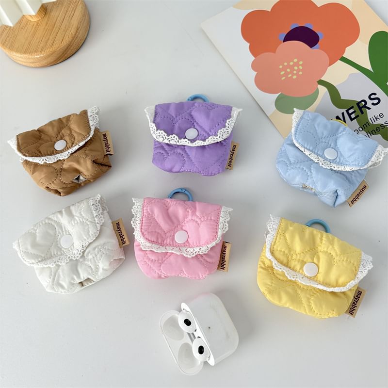 Lace Trim Padded Airpod Earphone Case Skin