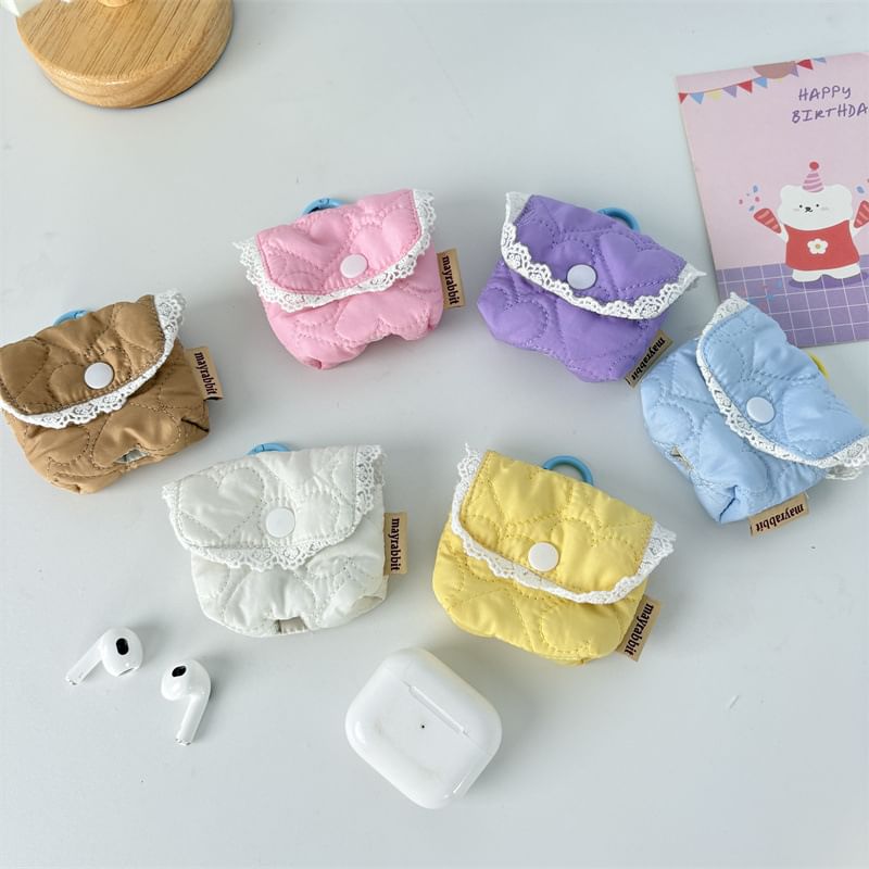 Lace Trim Padded Airpod Earphone Case Skin