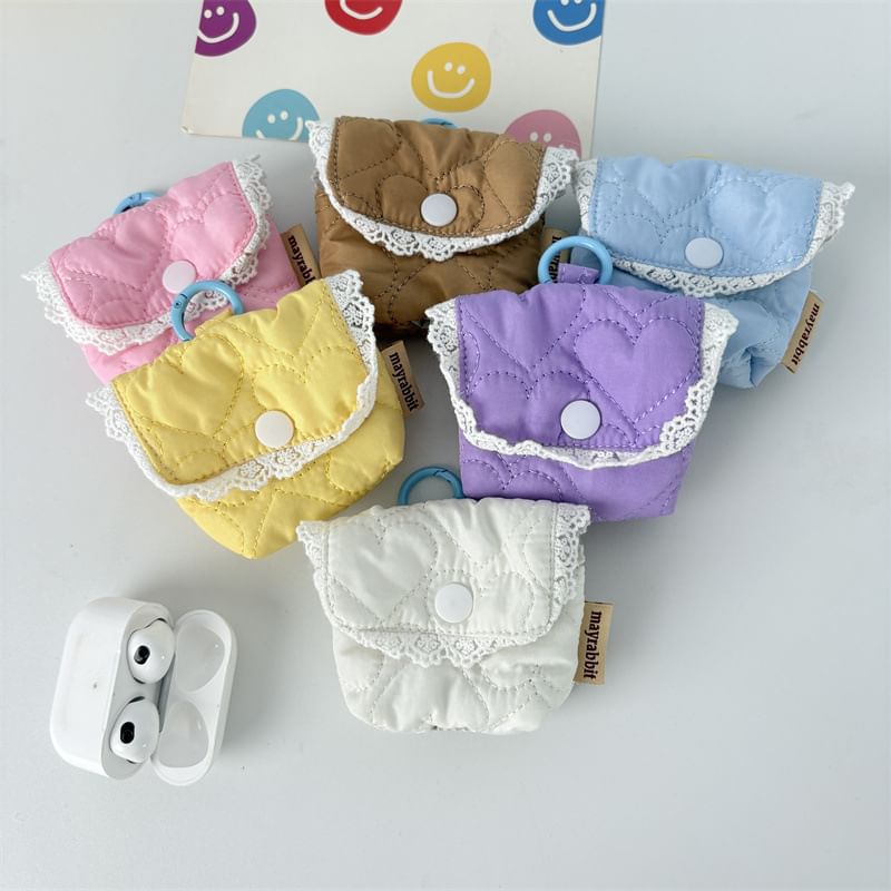 Lace Trim Padded Airpod Earphone Case Skin