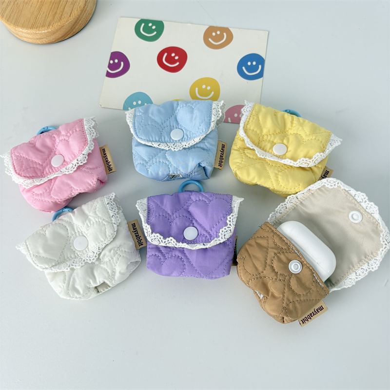 Lace Trim Padded Airpod Earphone Case Skin