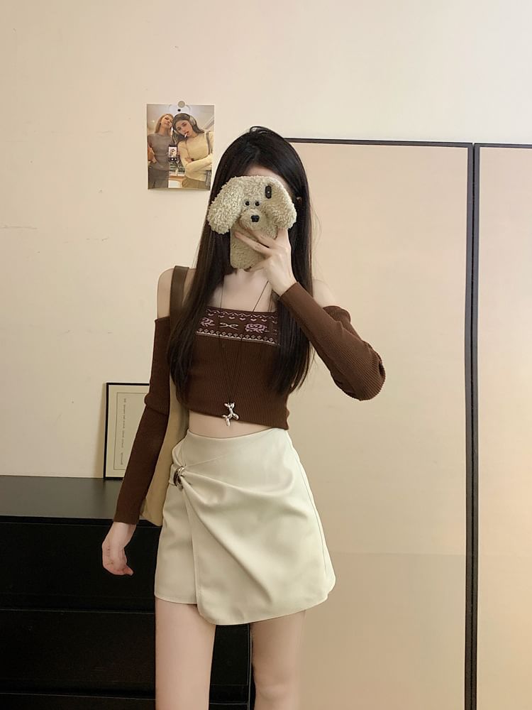 Asymmetrical Mini A-Line Skirt with High Waist