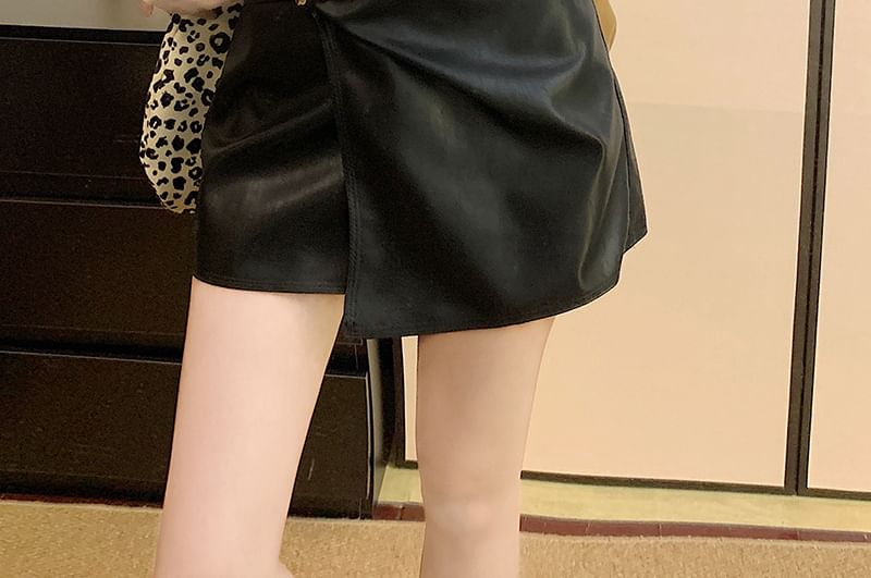 Asymmetrical Mini A-Line Skirt with High Waist