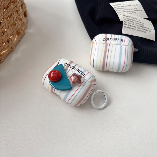 Star Geometric Bead Striped Apple AirPods / Pro Earphone Case Skin