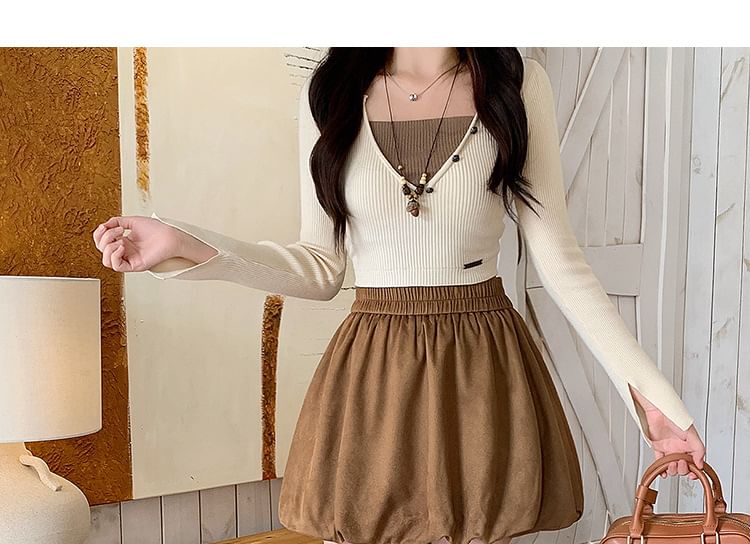 Mini A-Line Skirt with High Waist