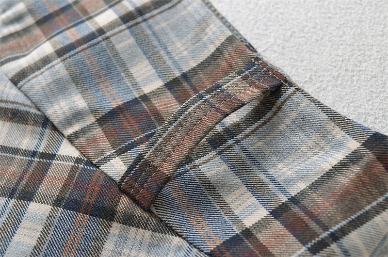 Plaid Mini Pencil Skirt with High Rise
