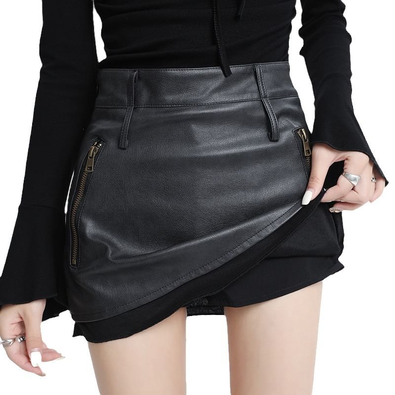 Elevated Faux Leather Mini Skirt
