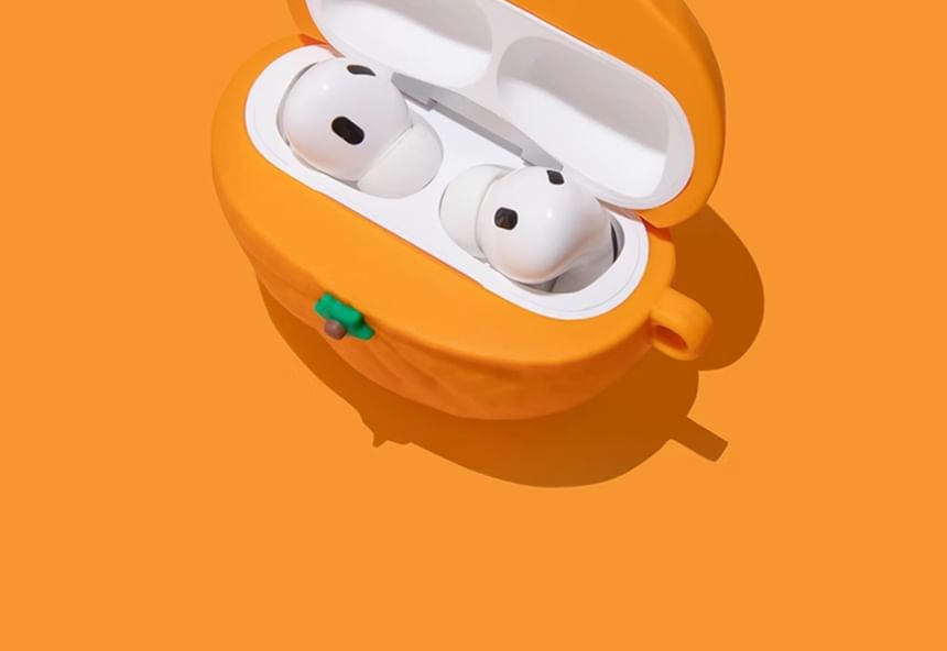 Orange Apple AirPods / Pro Earphone Case Skin / Charm / Set