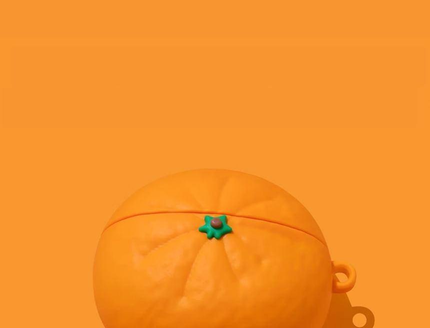 Orange Apple AirPods / Pro Earphone Case Skin / Charm / Set