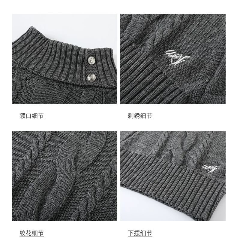 Turtleneck Cable-Knit Sweater & Mini A-Line Skirt
