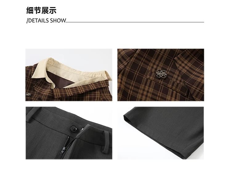 Asymmetric One-Shoulder Blouse with Long Sleeves & High-Waist Baggy Trousers