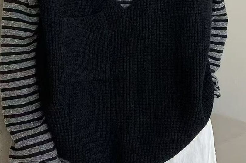 V Neck Knitted Cami Tank Top