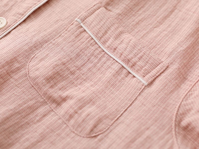 Couple Matching Pajama Set: Long-Sleeve Collared Top + Pants (Various Designs)