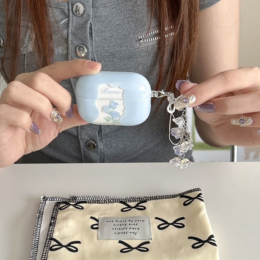 Floral Apple AirPods / Pro Earphone Case Skin with Charm