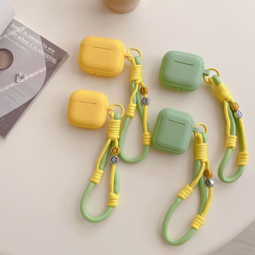 Plain Apple AirPods / Pro Earphone Case Skin with Strap