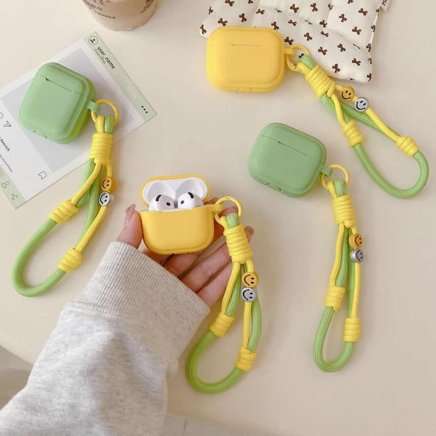 Plain Apple AirPods / Pro Earphone Case Skin with Strap