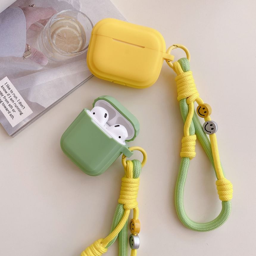 Plain Apple AirPods / Pro Earphone Case Skin with Strap