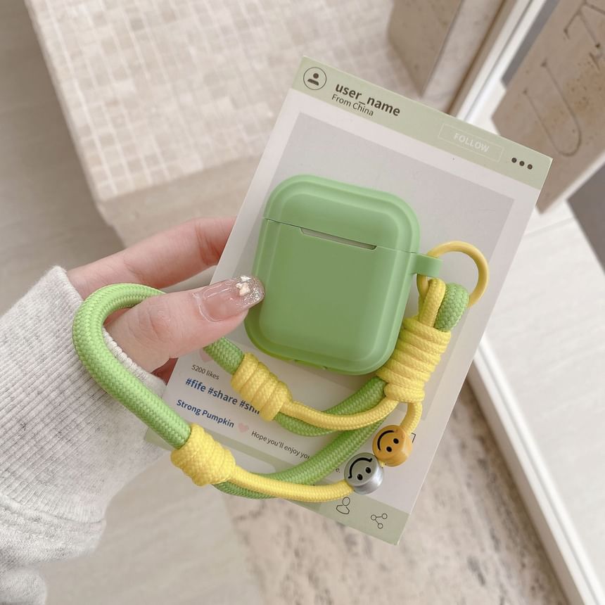 Plain Apple AirPods / Pro Earphone Case Skin with Strap