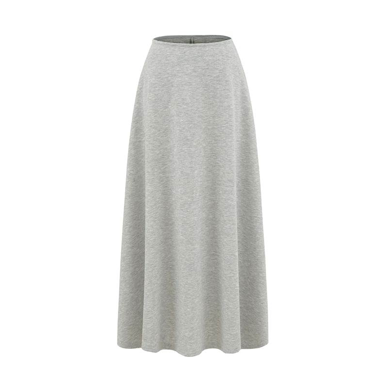 Midi A-Line Skirt with High Waist