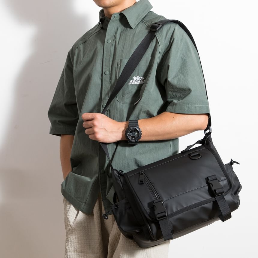 Plain Buckled Messenger Bag