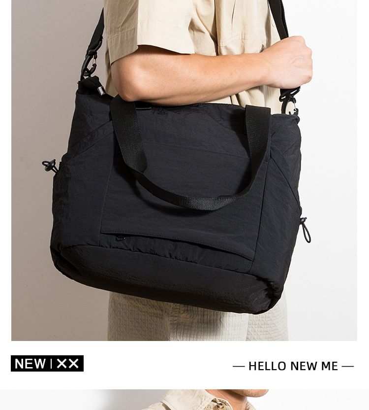 Plain Canvas Crossbody Tote Bag