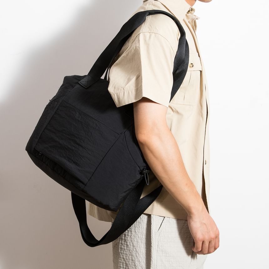 Plain Canvas Crossbody Tote Bag