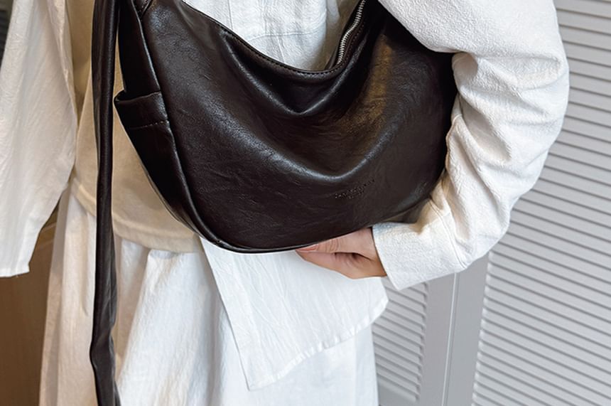 Faux Leather Hobo Shoulder Bag