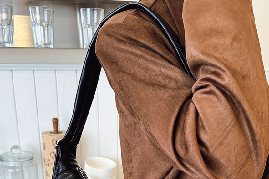 Faux Leather Hobo Shoulder Bag