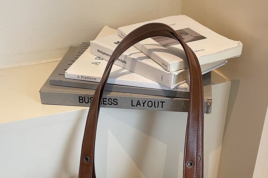 Drawstring Faux Leather Shoulder Bag