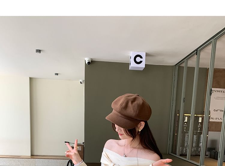 Mock Two-Piece Crop Knit Top with V-Neck and Long Sleeves