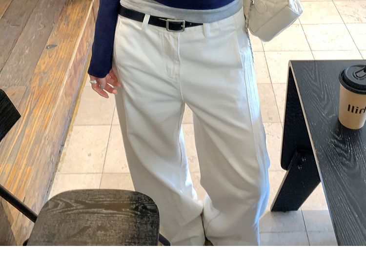 Mock Two-Piece Slim-Fit Tee with Crew Neck, Two-Tone, and Long Sleeves